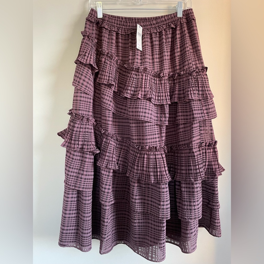 Anthropologie ruffle maxi skirt